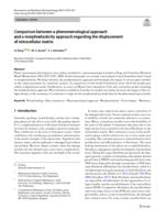 Comparison between a phenomenological approach and a morphoelasticity approach regarding the displacement of extracellular matrix