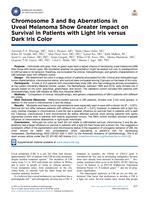 Chromosome 3 and 8q aberrations in uveal melanoma show greater impact on survival in patients with light Iris versus dark iris color