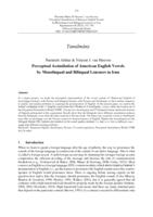 Perceptual assimilation of American English vowels by monolingual and bilingual learners in Iran