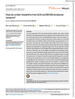 How do carbon footprints from LCA and EEIOA databases compare?