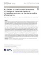 M1-derived extracellular vesicles enhance photodynamic therapy and promote immunological memory in preclinical models of colon cancer