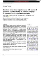 Previous intravitreal injection as a risk factor of posterior capsule rupture in cataract surgery: a systematic review and meta-analysis