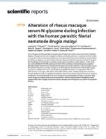 Alteration of rhesus macaque serum N-glycome during infection with the human parasitic filarial nematode Brugia malayi