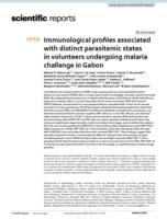 Immunological profiles associated with distinct parasitemic states in volunteers undergoing malaria challenge in Gabon