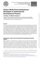 China’s multi-front institutional strategies in international development Finance