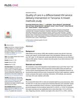Quality of care in a differentiated HIV service delivery intervention in Tanzania