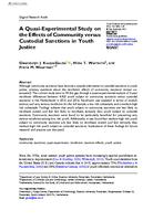 A Quasi-Experimental Study on the Effects of Community versus Custodial Sanctions in Youth Justice
