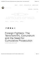 Foreign Fighters: the terrorism/IHL conundrum and the need for cumulative prosecution