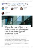 When the rule of law is at stake, many people support sanctions even against their own state