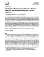 Disentangling the perceived performance effects of publicness and bureaucratic structure: A survey-experiment