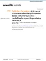 Publisher correction: anti-cancer treatment schedule optimization based on tumor dynamics modelling incorporating evolving resistance