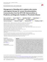Management of bleeding risk in patients who receive anticoagulant therapy for venous thromboembolism