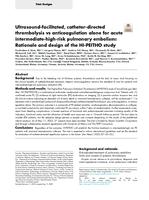 Ultrasound-facilitated, catheter-directed thrombolysis vs anticoagulation alone for acute intermediate-high-risk pulmonary embolism