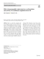 Effect of prepropeptide replacement on gamma-carboxylation and activity of recombinant coagulation factor IX