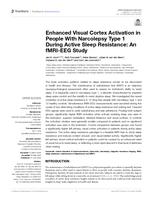 Enhanced visual cortex activation in people with narcolepsy type 1 during active sleep resistance