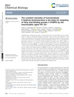 The covalent reactivity of functionalized 5-hydroxy-butyrolactams is the basis for targeting of fatty acid binding protein 5 (FABP5) by the neurotrophic agent MT-21