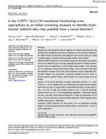 Is the EORTC QLQ-C30 emotional functioning scale appropriate as an initial screening measure to identify brain tumour patients who may possibly have a mood disorder?