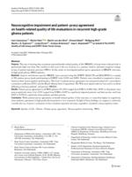 Neurocognitive impairment and patient-proxy agreement on health-related quality of life evaluations in recurrent high-grade glioma patients