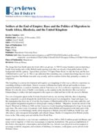 Review of Smith, J.P. (2022) Settlers at the end of empire: race and the politics of migration in South Africa, Rhodesia, and the United Kingdom