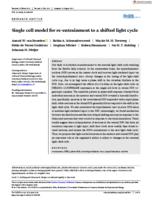 Single cell model for re-entrainment to a shifted light cycle