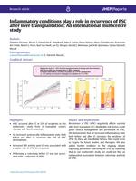 Inflammatory conditions play a role in recurrence of PSC after liver transplantation