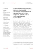 Evidence for the heterologous benefits of prior BCG vaccination on COVISHIELD (TM) vaccine-induced immune responses in SARS-CoV-2 seronegative young Indian adults