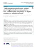 Third-generation cephalosporin resistant gram-negative bacteraemia in patients with haematological malignancy