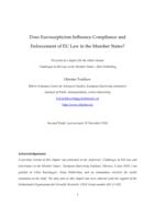 Does euroscepticism influence compliance and enforcement of EU law in the member states?