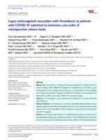 Lupus anticoagulant associates with thrombosis in patients with COVID-19 admitted to intensive care units