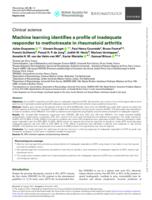 Machine learning identifies a profile of inadequate responder to methotrexate in rheumatoid arthritis