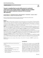 Towards a simplified fluid-sensitive MRI protocol in small joints of the hand in early arthritis patients