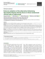 External validation of the alternative Ankylosing Spondylitis Disease Activity Score in three randomized clinical trials of ixekizumab