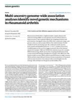 Multi-ancestry genome-wide association analyses identify novel genetic mechanisms in rheumatoid arthritis