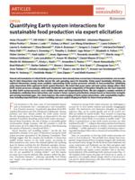 Quantifying Earth system interactions for sustainable food production via expert elicitation
