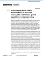 Uncertainty about others’ trustworthiness increases during adolescence and guides social information sampling