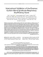 International validation of the Erasmus Guillain-Barre Syndrome Respiratory Insufficiency Score