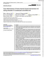 Cost‐effectiveness of three internet‐based interventions for eating disorders
