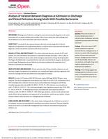 Analysis of variation between diagnosis at admission vs discharge and clinical outcomes among adults with possible bacteremia