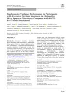 Psychomotor vigilance performance in participants with excessive daytime sleepiness in obstructive sleep apnea or narcolepsy compared with SAFTE-FAST model predictions