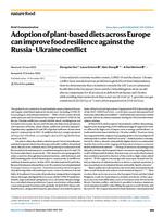 Adoption of plant-based diets across Europe can improve food resilience against the Russia-Ukraine conflict