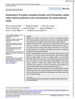 Assessment of patient symptom burden and information needs helps tailoring palliative care consultations