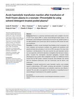 Acute haemolytic transfusion reaction after transfusion of fresh frozen plasma in a neonate