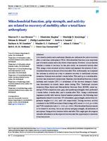 Mitochondrial function, grip strength, and activity are related to recovery of mobility after a total knee arthroplasty