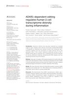 ADAR1-dependent editing regulates human beta cell transcriptome diversity during inflammation