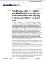 Possible alleviation of symptoms and side effects through clinicians’ nocebo information and empathy in an experimental video vignette study.