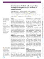 Clinical outcome of patients with mild pre-stroke morbidity following endovascular treatment