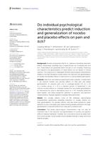 Do individual psychological characteristics predict induction and generalization of nocebo and placebo effects on pain and itch?