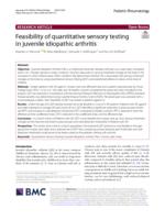 Feasibility of quantitative sensory testing in juvenile idiopathic arthritis.