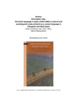 Review of Joby, C. (2021) The Dutch language in Japan (1600-1900): a cultural and sociolinguistic study of Dutch as a contact language in Tokugawa and Meiji Japan