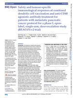 Safety and tumour-specific immunological responses of combined dendritic cell vaccination and anti-CD40 agonistic antibody treatment for patients with metastatic pancreatic cancer
